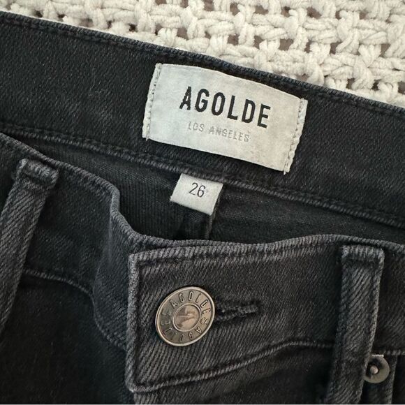 AGOLDE Sophie Mid Rise Skinny Ankle Jeans Black Size 26 - Picture 12 of 14
